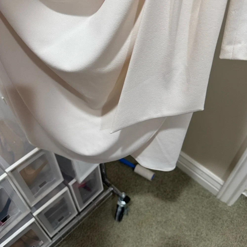 DKNY Cream Draped Dress